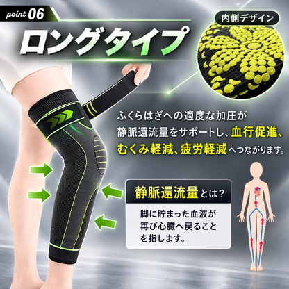 HizaFit™ ロング膝サポーター