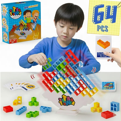Tetris Tower™ 64 家族で夢中になるバランス積み木ゲーム – 集中力・器用さ・笑顔が育つ！